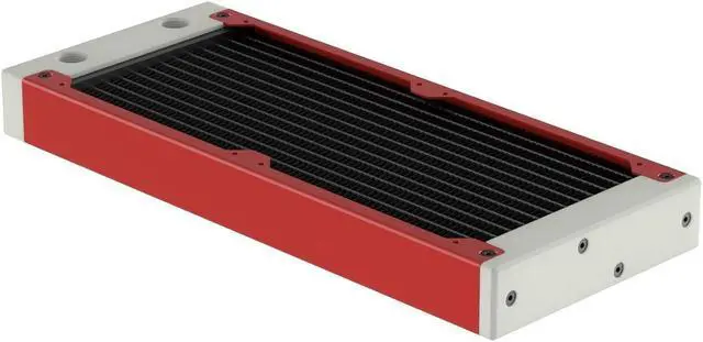 Alt view image 2 of 7 - PrimoChill 240SL (30mm) EXIMO Modular Radiator, White POM, 2x120mm, Dual Fan (R-SL-W24) Available in 20+ Colors, Assembled in USA and Custom Watercooling Loop Ready