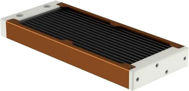 Alt view image 2 of 7 - PrimoChill 240SL (30mm) EXIMO Modular Radiator, White POM, 2x120mm, Dual Fan (R-SL-W24) Available in 20+ Colors, Assembled in USA and Custom Watercooling Loop Ready