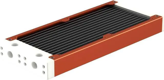 Main image of PrimoChill 240SL (30mm) EXIMO Modular Radiator, White POM, 2x120mm, Dual Fan (R-SL-W24) Available in 20+ Colors, Assembled in USA and Custom Watercooling Loop Ready