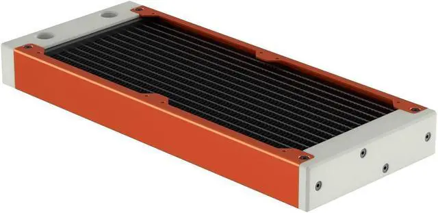 Alt view image 2 of 7 - PrimoChill 240SL (30mm) EXIMO Modular Radiator, White POM, 2x120mm, Dual Fan (R-SL-W24) Available in 20+ Colors, Assembled in USA and Custom Watercooling Loop Ready