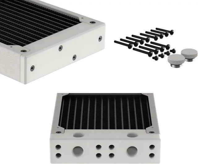Alt view image 3 of 7 - PrimoChill 360SL (30mm) EXIMO Modular Radiator, White POM, 3x120mm, Triple Fan (R-SL-W36) Available in 20+ Colors, Assembled in USA and Custom Watercooling Loop Ready