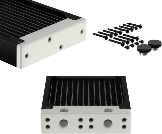 Alt view image 3 of 7 - PrimoChill 360SL (30mm) EXIMO Modular Radiator, White POM, 3x120mm, Triple Fan (R-SL-W36) Available in 20+ Colors, Assembled in USA and Custom Watercooling Loop Ready
