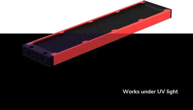 Alt view image 2 of 7 - PrimoChill 480SL (30mm) EXIMO Modular Radiator, Black POM, 4x120mm, Quad Fan (R-SL-BK48) Available in 20+ Colors, Assembled in USA and Custom Watercooling Loop Ready