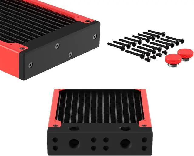 Alt view image 4 of 7 - PrimoChill 480SL (30mm) EXIMO Modular Radiator, Black POM, 4x120mm, Quad Fan (R-SL-BK48) Available in 20+ Colors, Assembled in USA and Custom Watercooling Loop Ready