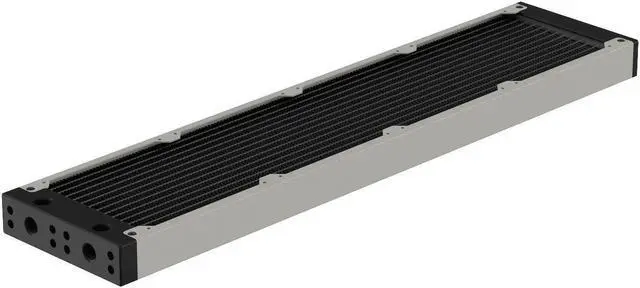 Main image of PrimoChill 480SL (30mm) EXIMO Modular Radiator, Black POM, 4x120mm, Quad Fan (R-SL-BK48) Available in 20+ Colors, Assembled in USA and Custom Watercooling Loop Ready