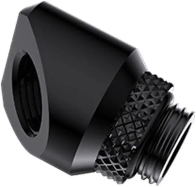 Alt view image 2 of 4 - Bykski G 1/4in. Male to Female 360 Degree Rotary Elbow Fitting - 45 Degree Angle (CC-RD45S-X-BK)