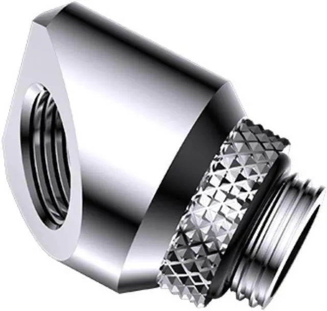 Alt view image 2 of 4 - Bykski G 1/4in. Male to Female 360 Degree Rotary Elbow Fitting - 45 Degree Angle (CC-RD45S-X)