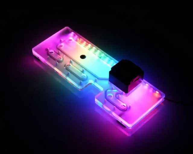 Alt view image 2 of 7 - Bykski Distro Plate For Cooler Master SL600M PMMA w/ 5v Addressable RGB(RBW) (RGV-CM-600M-P-V2-K)