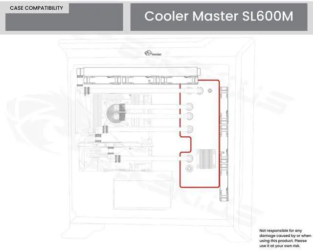 Alt view image 7 of 7 - Bykski Distro Plate For Cooler Master SL600M PMMA w/ 5v Addressable RGB(RBW) (RGV-CM-600M-P-V2-K)