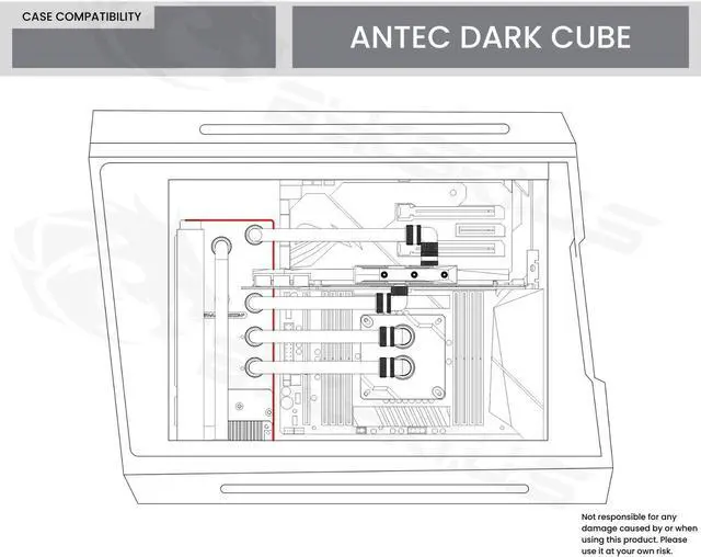 Alt view image 7 of 7 - Bykski Distro Plate For Antec Dark Cube - PMMA w/ 5v Addressable RGB (RBW) (RGV-ANTEC-DARK-P)