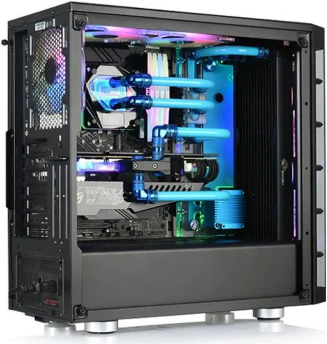 Alt view image 3 of 7 - Bykski Distro Plate For CORSAIR 465X - PMMA w/ 5v Addressable RGB(RBW) (RGV-COS-465X-P-K)