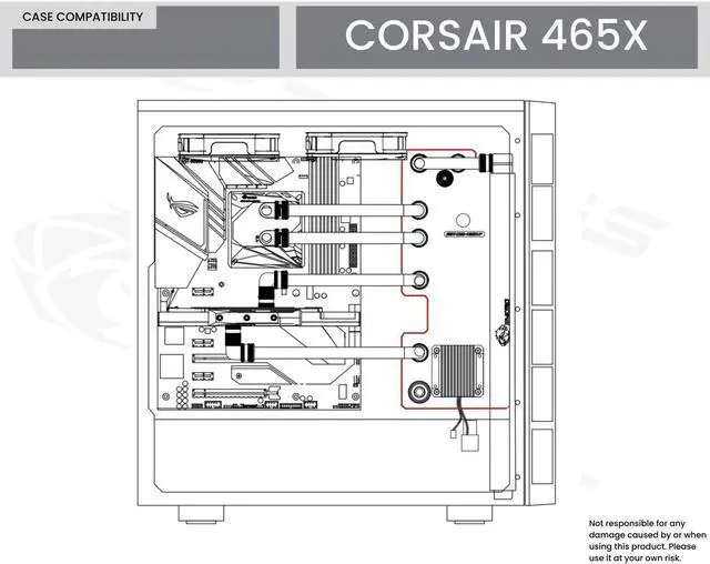 Alt view image 7 of 7 - Bykski Distro Plate For CORSAIR 465X - PMMA w/ 5v Addressable RGB(RBW) (RGV-COS-465X-P-K)