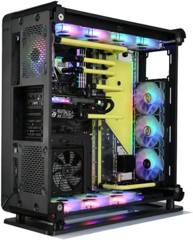 Alt view image 3 of 7 - Bykski Distro Plate For Tt Core P8 GT - PMMA w/ 5v Addressable RGB (RBW) (RGV-TT-P8-P-K)