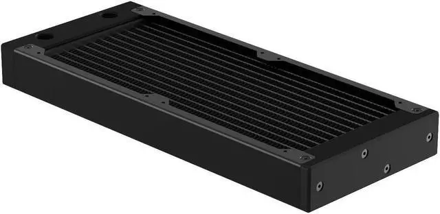 Alt view image 2 of 7 - PrimoChill 240SL (30mm) EXIMO Modular Radiator, Black POM, 2x120mm, Dual Fan (R-SL-BK24) Available in 20+ Colors, Assembled in USA and Custom Watercooling Loop Ready