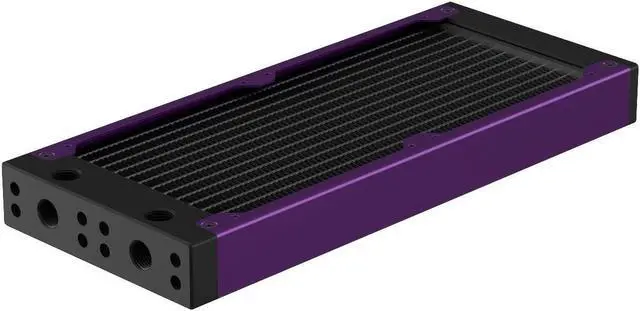 Main image of PrimoChill 240SL (30mm) EXIMO Modular Radiator, Black POM, 2x120mm, Dual Fan (R-SL-BK24) Available in 20+ Colors, Assembled in USA and Custom Watercooling Loop Ready