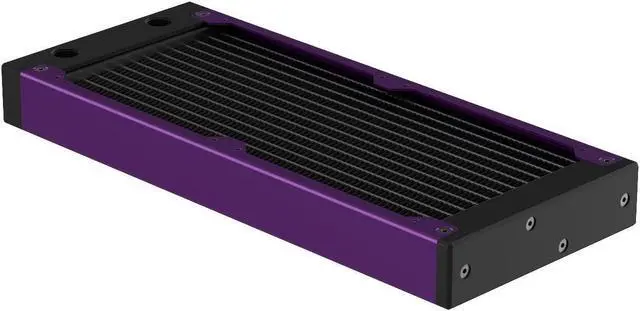 Alt view image 2 of 7 - PrimoChill 240SL (30mm) EXIMO Modular Radiator, Black POM, 2x120mm, Dual Fan (R-SL-BK24) Available in 20+ Colors, Assembled in USA and Custom Watercooling Loop Ready
