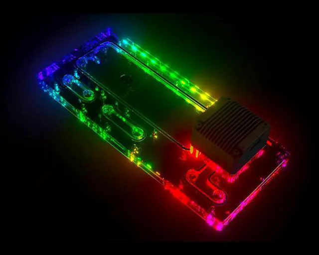 Alt view image 2 of 7 - Bykski Distro Plate For LIAN LI Ghost Axe - PMMA w/ 5v Addressable RGB (RBW) (RGV-LAN-COOL-P-K)