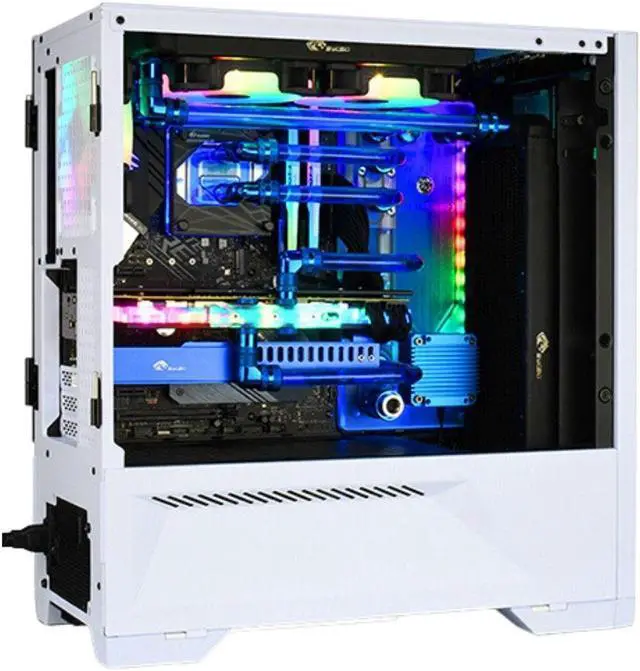 Alt view image 3 of 7 - Bykski Distro Plate For LIAN LI Ghost Axe - PMMA w/ 5v Addressable RGB (RBW) (RGV-LAN-COOL-P-K)