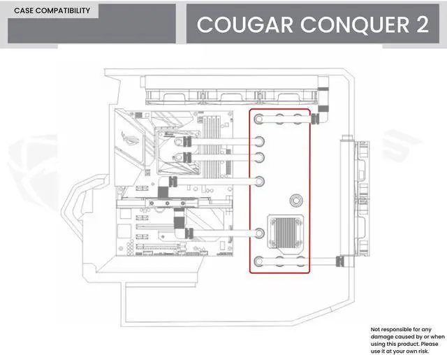 Alt view image 7 of 7 - Bykski Distro Plate For COUGAR CONQUER 2 - PMMA w/ 5v Addressable RGB(RBW) (RGV-CG-ZFZ-VG-P-K)