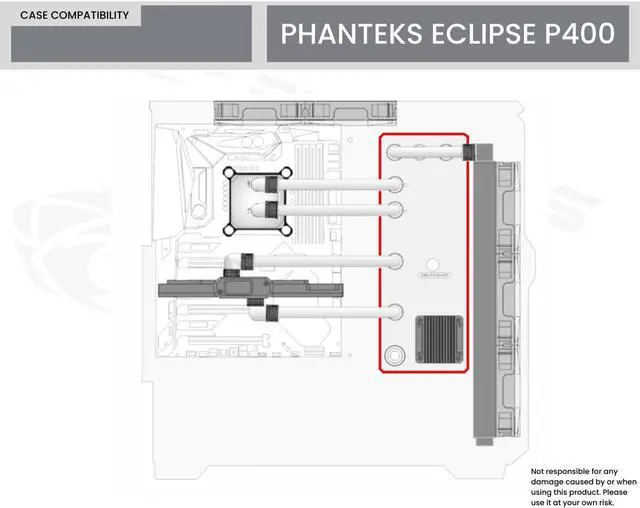 Alt view image 6 of 6 - Bykski Distro Plate For PHANTEKS ECLIPSE P400 (PH-EC416PTG) - PMMA w/ 5v Addressable RGB(RBW) (RGV-PHA-416-P-KG)