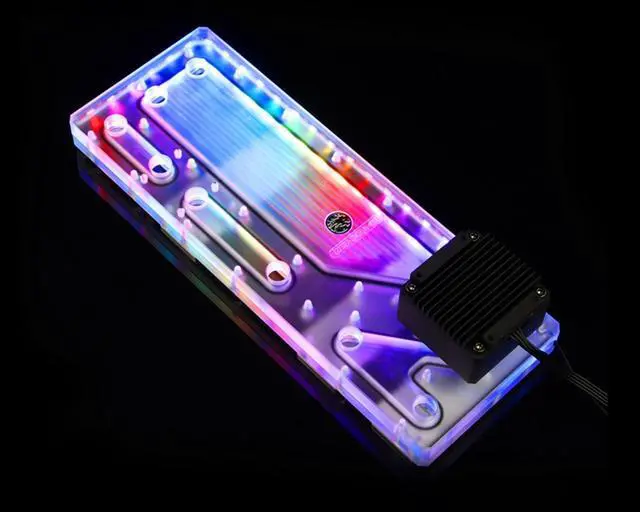 Alt view image 2 of 7 - Bykski Distro Plate For PHANTEKS ECLIPSE P400 (PH-EC416PTG) - PMMA w/ 5v Addressable RGB(RBW) (RGV-PHA-416-P)