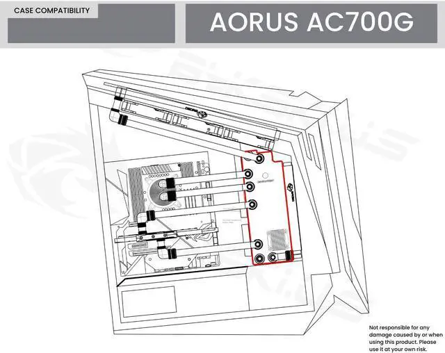 Alt view image 7 of 7 - Bykski Distro Plate For GIGABYTE AORUS AC700G - PMMA w/ 5v Addressable RGB(RBW) (RGV-GV-AC700G-P)