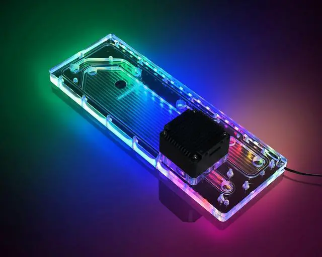 Alt view image 2 of 7 - Bykski Distro Plate For SEASONIC Q704 - PMMA w/ 5v Addressable RGB(RBW) (RGV-SEA-Q704-P-KG)