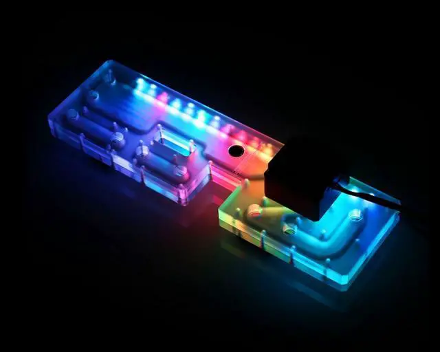 Alt view image 2 of 6 - Bykski Distro Plate For COUGAR Blazer - PMMA w/ 5v Addressable RGB(RBW) (RGV-CG-5LMGO-P-KG)