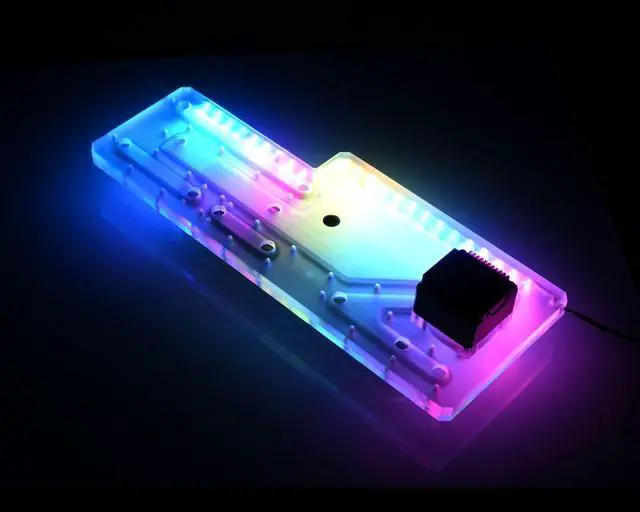 Alt view image 2 of 6 - Bykski Distro Plate For CORSAIR 900D - PMMA w/ 5v Addressable RGB(RBW) (RGV-COS-900D-P-KG)