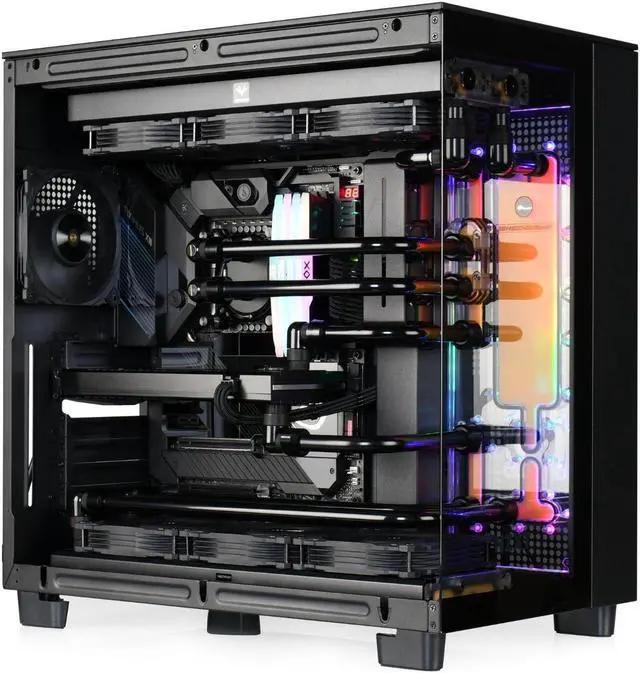 Alt view image 3 of 7 - Bykski Distro Plate  (RGV-NZXT-H9 FLOW-P-K) For NZXT H9 FLOW - PMMA w/ 5v Addressable RGB(RBW)