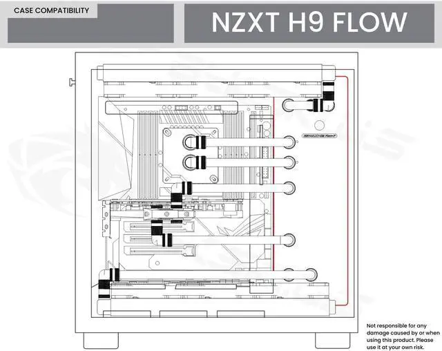 Alt view image 7 of 7 - Bykski Distro Plate  (RGV-NZXT-H9 FLOW-P-K) For NZXT H9 FLOW - PMMA w/ 5v Addressable RGB(RBW)