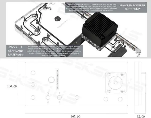 Alt view image 4 of 7 - Bykski Distro Plate For ASUS Rog Strix Helios PMMA w/ 5v Addressable RGB(RBW) (RGV-AS-STRIXHS-P-V2-K)
