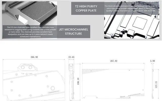 Alt view image 5 of 7 - Bykski Full Coverage GPU Water Block and Backplate For ASUS RTX 3080 / 3090 STRIX (N-AS3090STRIX-X-V4)