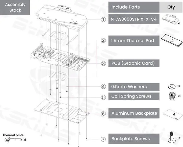 Alt view image 7 of 7 - Bykski Full Coverage GPU Water Block and Backplate For ASUS RTX 3080 / 3090 STRIX (N-AS3090STRIX-X-V4)