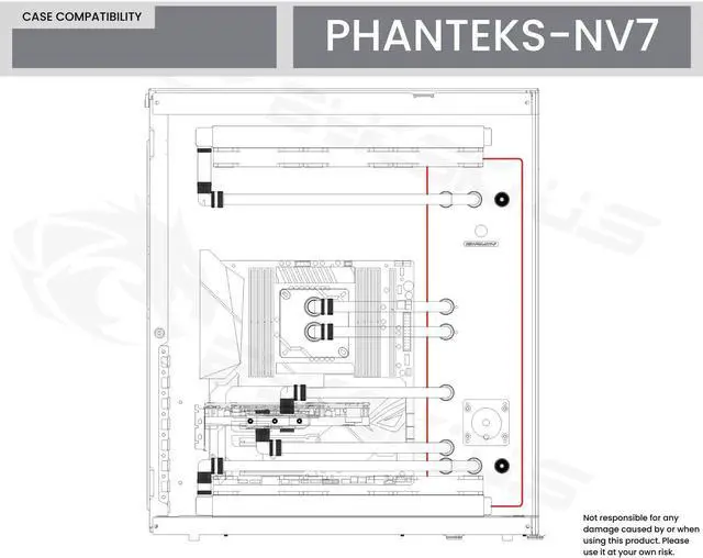 Alt view image 6 of 6 - Bykski Distro Plate For PHANTEKS NV7 - PMMA w/ 5v Addressable RGB(RBW) (RGV-PHA-NV7-P)