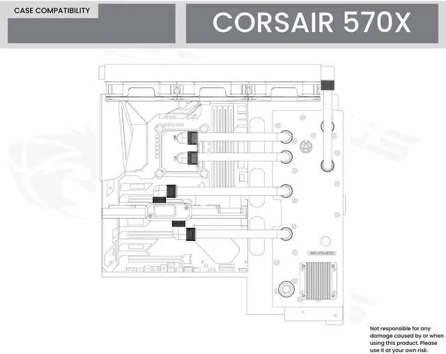 Alt view image 6 of 6 - Bykski Distro Plate for CORSAIR 570X PMMA w/ 5v Addressable RGB(RBW) (RGV-COS-570X-P)