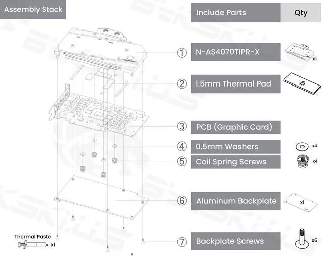 Alt view image 7 of 7 - Bykski Full Coverage GPU Water Block and Backplate For ASUS ProArt GeForce RTX 4070TI OC (N-AS4070TIPR-X)