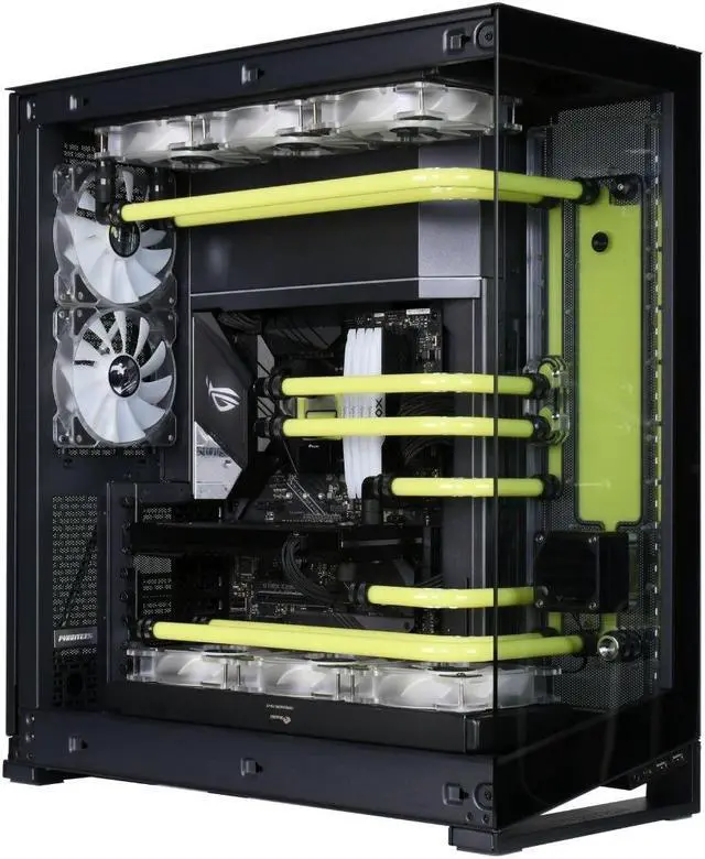 Alt view image 2 of 7 - Bykski Distro Plate For PHANTEKS NV7 - PMMA w/ 5v Addressable RGB(RBW) (RGV-PHA-NV7-P-KG)