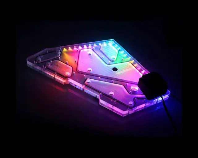 Alt view image 2 of 7 - Bykski Distro Plate For COUGAR CONQUEROR - PMMA w/ 5v Addressable RGB(RBW) (RGV-CG-ZFZ-P)