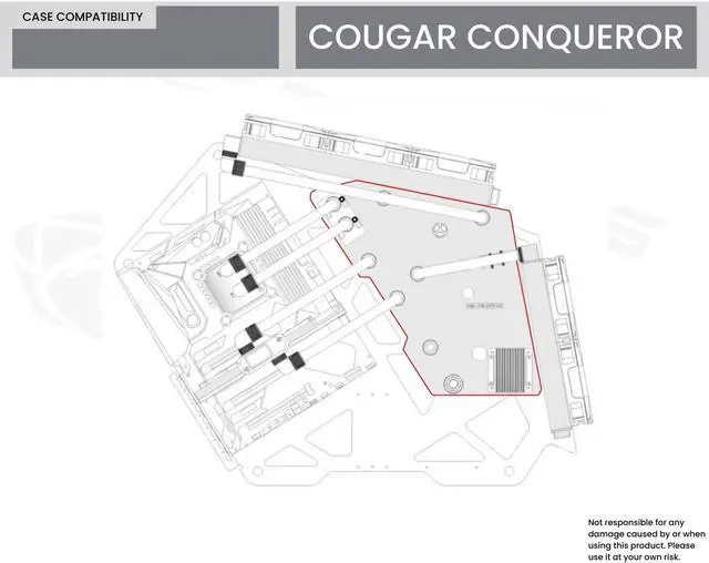 Alt view image 7 of 7 - Bykski Distro Plate For COUGAR CONQUEROR - PMMA w/ 5v Addressable RGB(RBW) (RGV-CG-ZFZ-P)