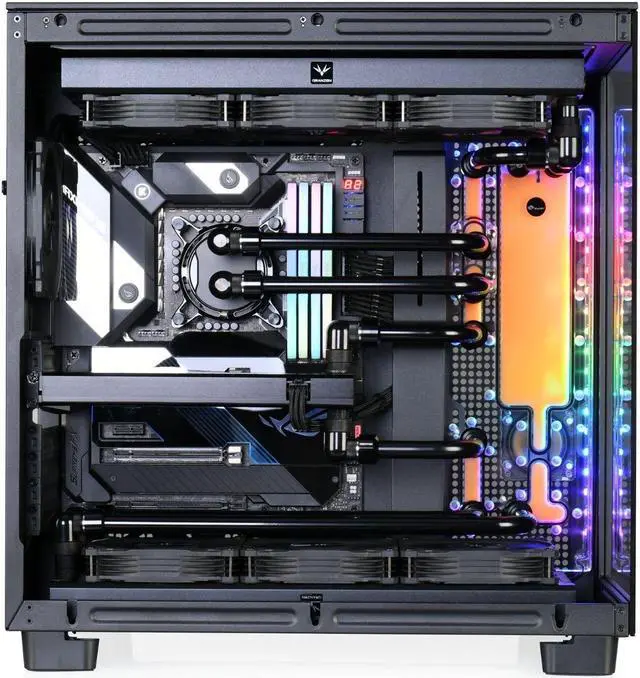 Alt view image 3 of 7 - Bykski Distro Plate For NZXT H9 FLOW - PMMA w/ 5v Addressable RGB(RBW)