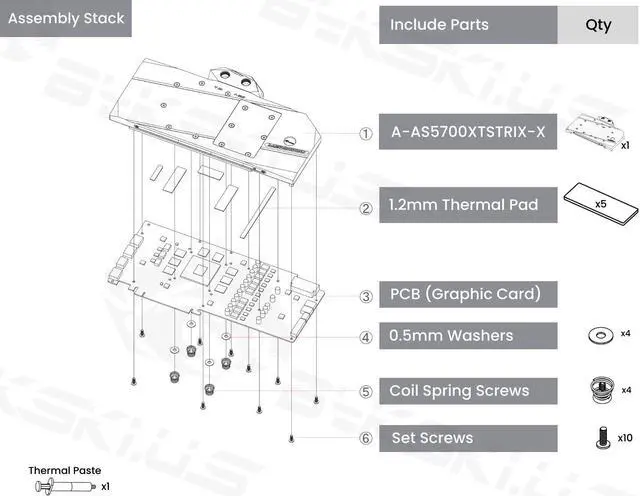 Alt view image 7 of 7 - Bykski Full Coverage GPU Water Block For ASUS ROG STRIX RX5700XT O8G GAMING (A-AS5700XTSTRIX-X)