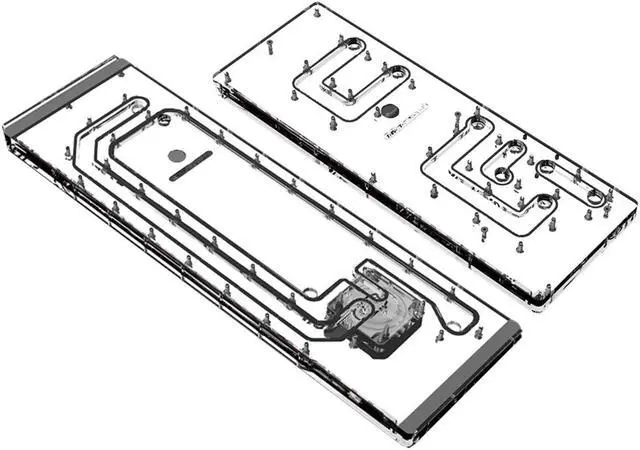 Alt view image 2 of 7 - Bykski Dual Distro Plate For Thermaltake CTE C750 PMMA w/ 5v Addressable RGB(RBW) (RGV-TT-C750-A1-P)