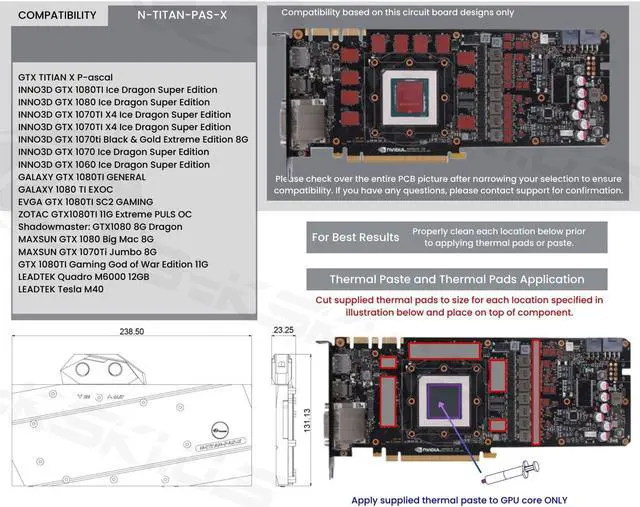 Alt view image 6 of 7 - Bykski Full Coverage GPU Water Block Reference Edition - Clear (N-TITAN-PAS-X)