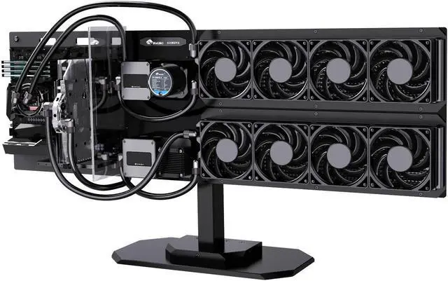 Alt view image 2 of 7 - Bykski B-WCTP-X Elevated Performance Water Cooling Showcase Station - Support for Dual 480mm Radiators, and Equipped with Dual Advanced Pump System