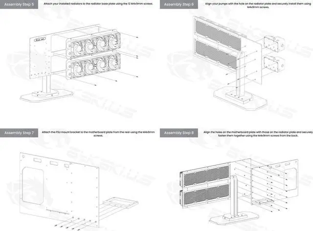 Alt view image 6 of 7 - Bykski B-WCTP-X Elevated Performance Water Cooling Showcase Station - Support for Dual 480mm Radiators, and Equipped with Dual Advanced Pump System
