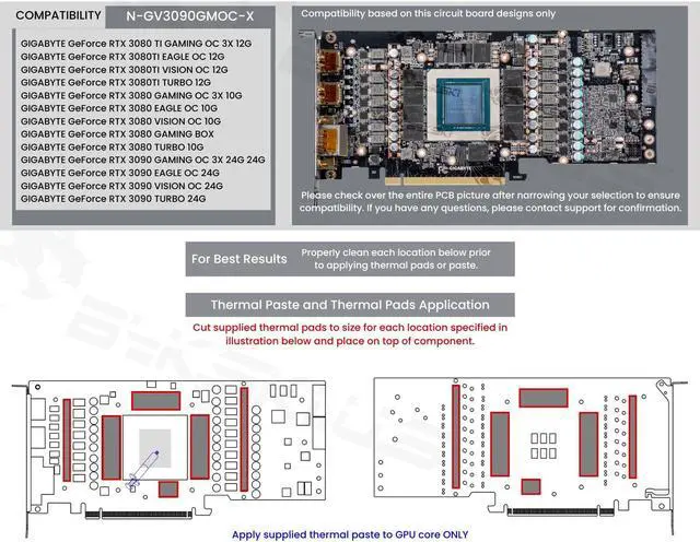 Alt view image 4 of 7 - Bykski Full Coverage GPU Water Block and Backplate For GIGABYTE GeForce RTX 3080/3080ti/3090 GAMING/EAGLE/VISION/TURBO (N-GV3090GMOC-X