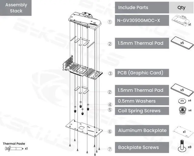 Alt view image 7 of 7 - Bykski Full Coverage GPU Water Block and Backplate For GIGABYTE GeForce RTX 3080/3080ti/3090 GAMING/EAGLE/VISION/TURBO (N-GV3090GMOC-X
