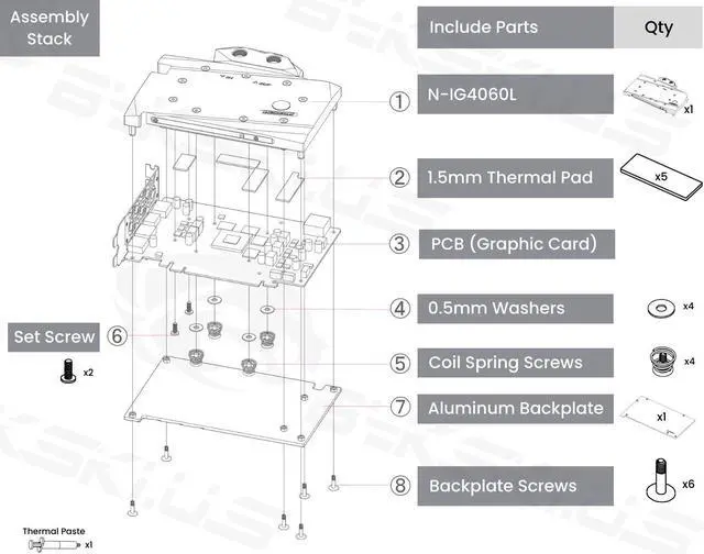 Alt view image 7 of 7 - Bykski Full Coverage GPU Water Block and Backplate For iGame/ColorFire GeForce RTX 4060 Meow/Ultra W OC (N-IG4060L-X)
