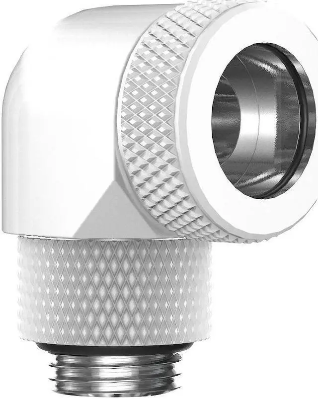 Main image of PrimoChill InterConnect SX Premium G1/4 to 90 Degree Adapter Fitting for 14MM Rigid Tubing (FA-G9014)